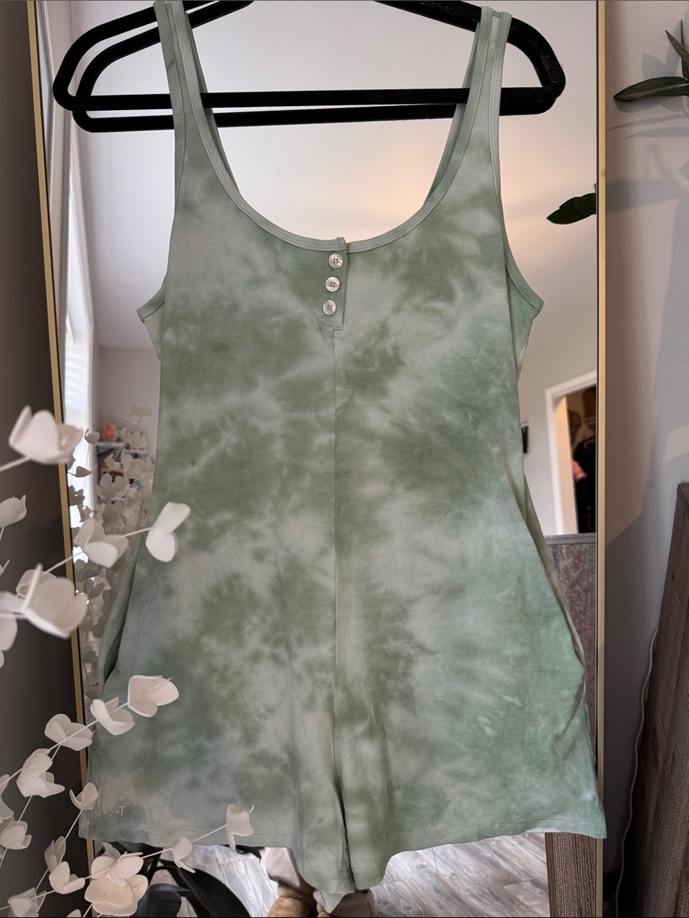 Smash and Tess Green Tie-Dye Shorty Romper